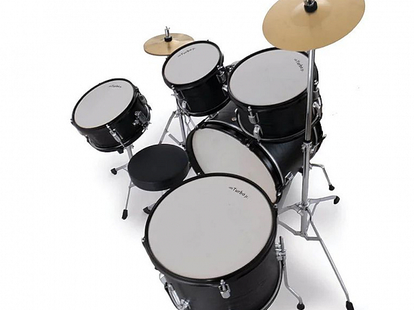 BATERIA TURBO JUNIOR 16/12/08/10/10 BLACK SATIN WOOD C/FERRANGES/BANCO/PRATOS