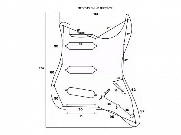 ESCUDO GUITARRA STRATO STRINBERG PKG BK