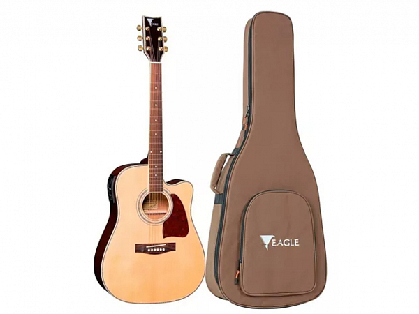 VIOLAO EAGLE AÇO CH 889 FOLK NATURAL C/BAG