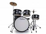 BATERIA TURBO JUNIOR 16/12/08/10/10 BLACK SATIN WOOD C/FERRANGES/BANCO/PRATOS